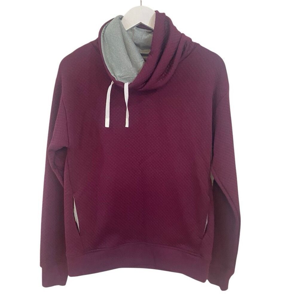 Under Armour cowl neck small drawstring quilted sweatshirt maroonish purple